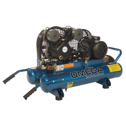 Omega Electric Wheelbarrow Compressor 1.5HP Continuous Run Mode