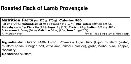 Roasted Rack of Lamb Provençale
