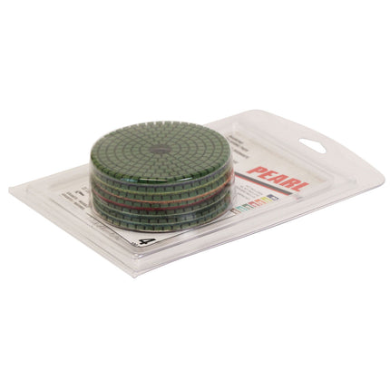 Pearl SPS47Kit Wet Polishing Pad 4" 7 Pad Kit