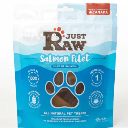 JUST RAW DEHY SALMON JERKY 100G - Just Simcoe