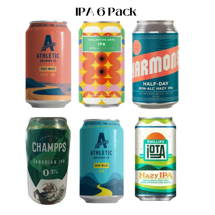 IPA Sober Sampler: Mixed Variety 6 Pack (Non-Alcoholic) Beer Short Cans