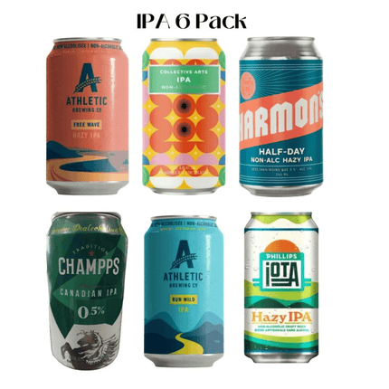 IPA Sober Sampler: Mixed Variety 6 Pack (Non - Alcoholic) Beer Short Cans - Just Simcoe