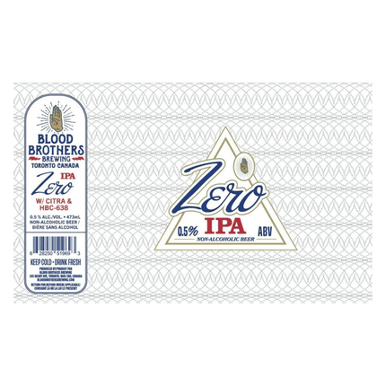 Blood Brothers Zero Non - Alcoholic IPA with Citra & HBC - 638 - Just Simcoe