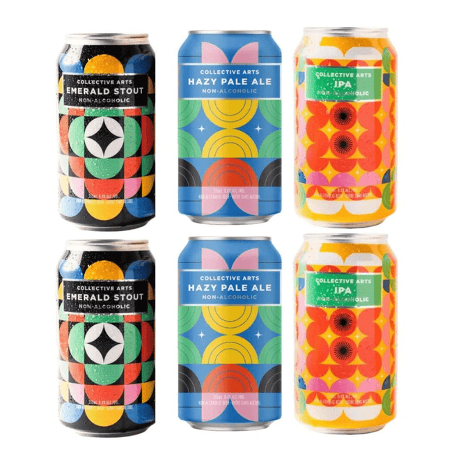 Collective Arts Sober Sampler | Mixed Variety 6 Pack Non - Alcoholic Beer - Just Simcoe