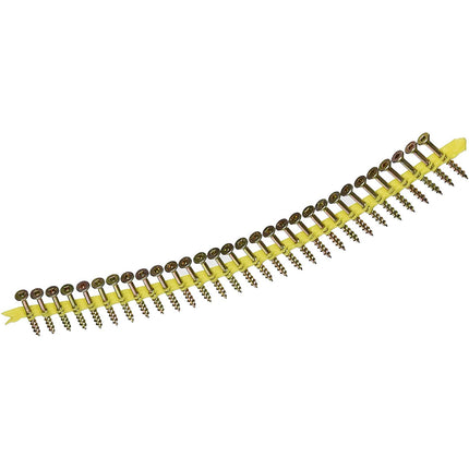 WSC Wood Screw (Collated) — #8 x 1-1/2" #2 Square, Flat Head, Yellow Zinc (Qty: 2000)