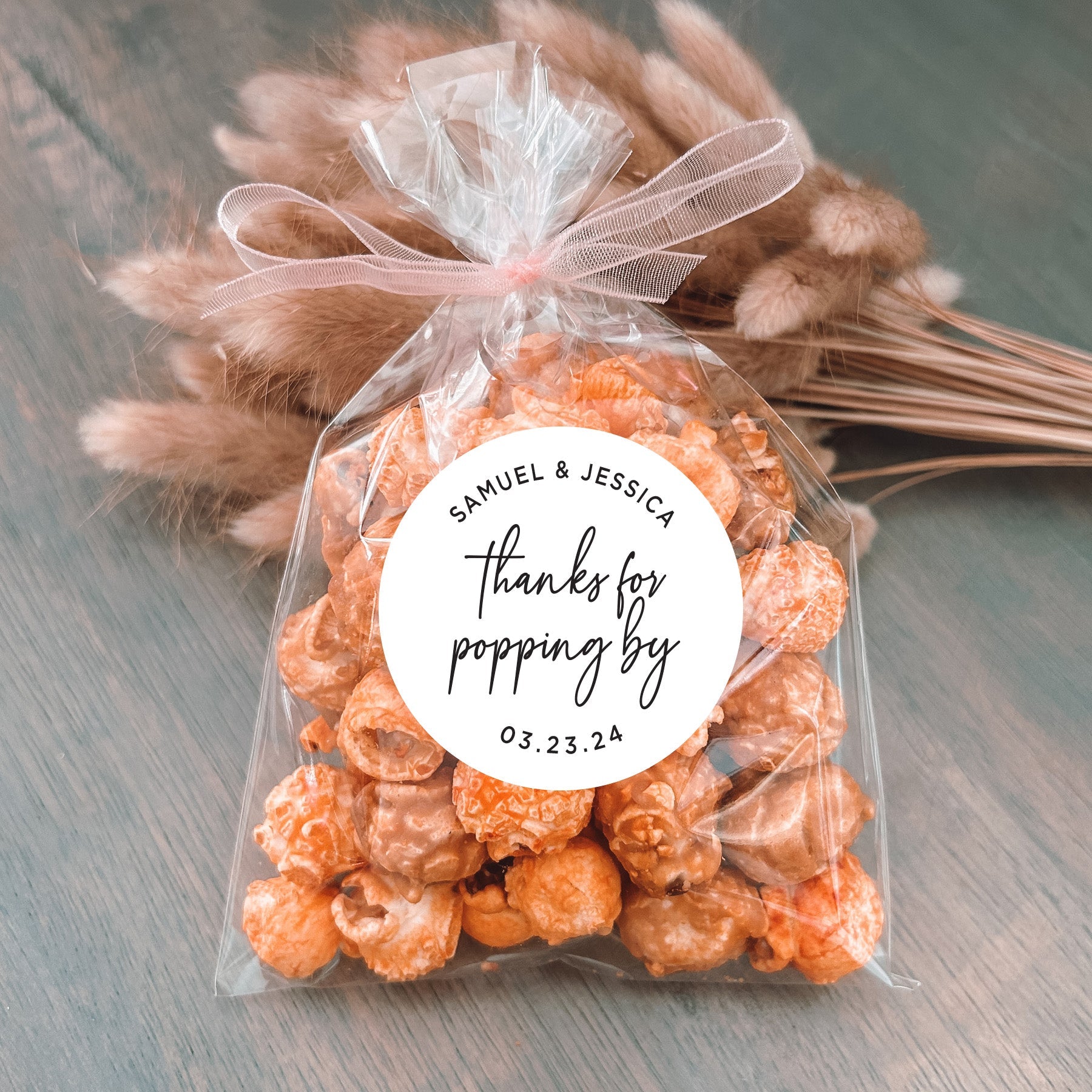Thanks For Popping By | Favour Labels + Bags (40+ Colour Options)