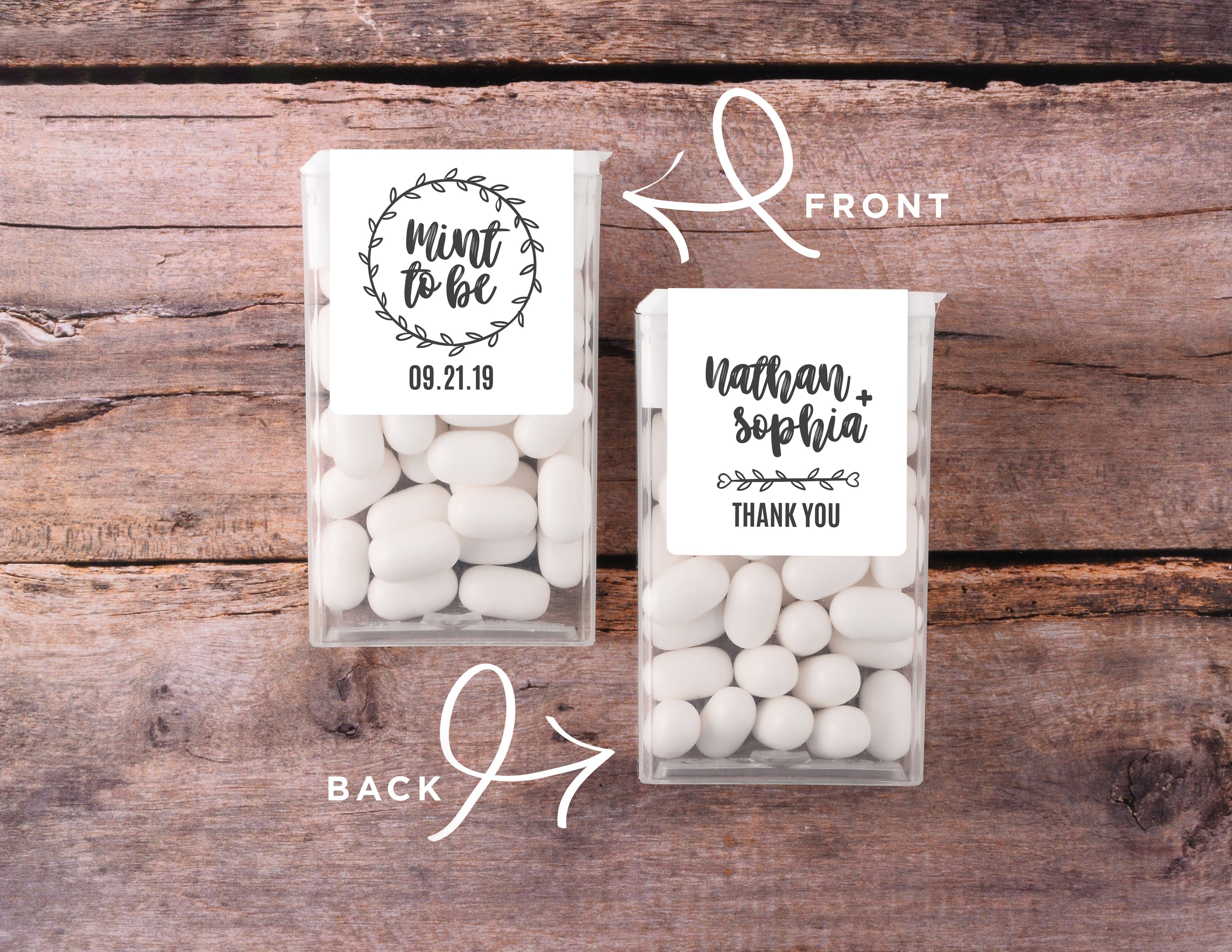 Personalized Mint To Be | White Tic Tac Favour Labels (Set Of 12)