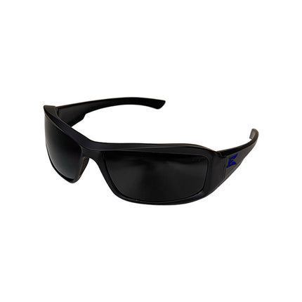 Edge Brazeau Torque Matte Black Frame With Blue E Logo Smoke Lens Safety Glasses