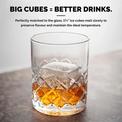 Yarai Double Old-Fashioned Glass Set w 2pc Ice Cube