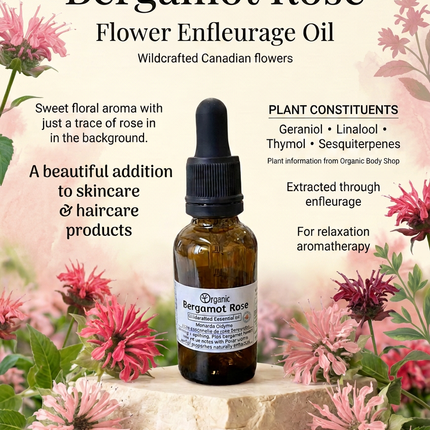 Bergamot Rose Enfleurage Oil, Wildcrafted, 5 mL