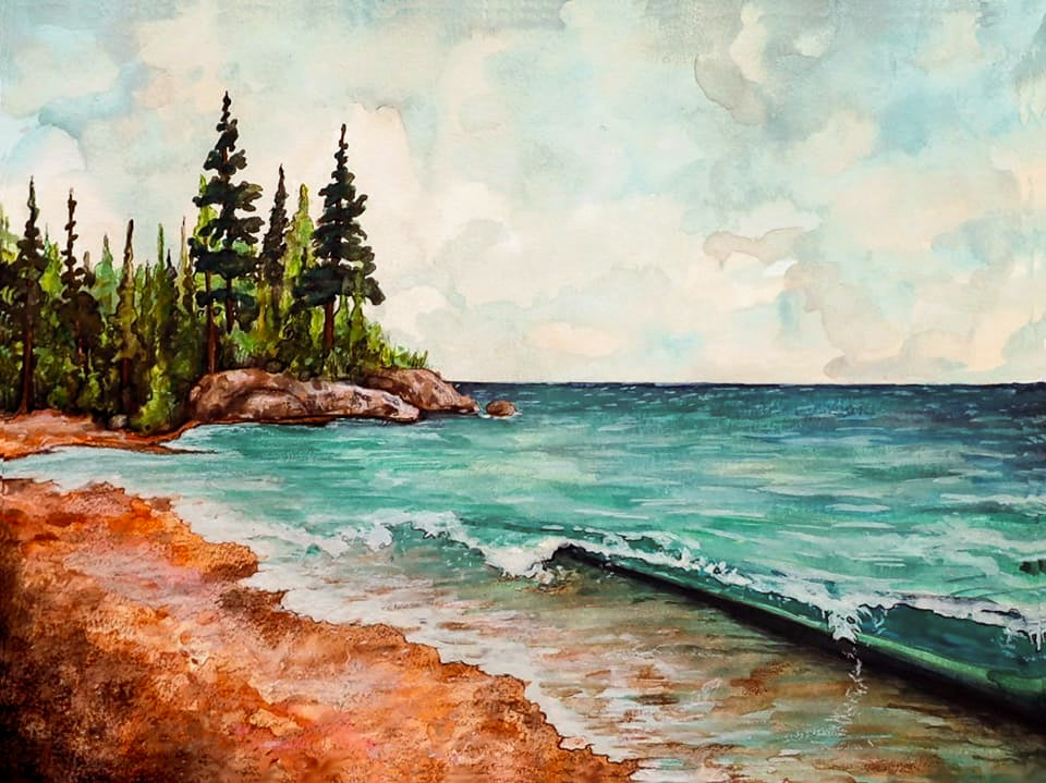 "Agawa Beach, Lake Superior Provincial Park" Print by Emma Lee Fleury