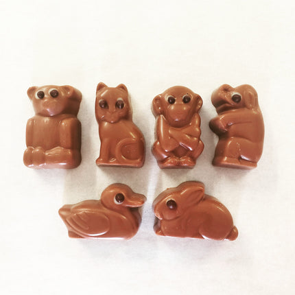 Box of 6 Solid Animals Chocolates