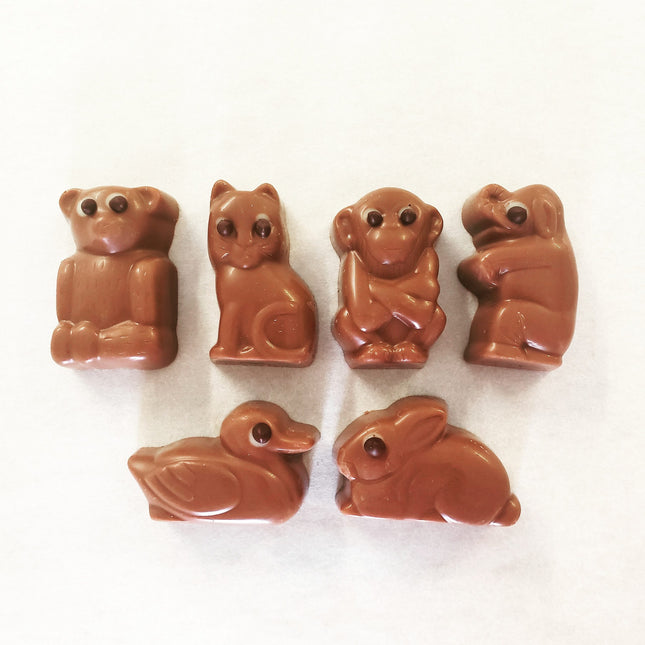 Box of 6 Solid Animals Chocolates