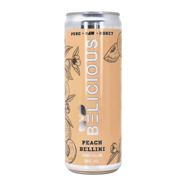Belicious Peach Bellini Raw Honey Sparkling Beverage - Just Simcoe
