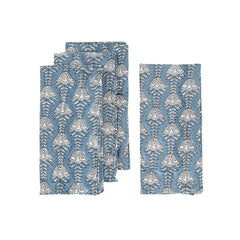 Bluebell Block Printed Napkins Set of 4 - Just Simcoe