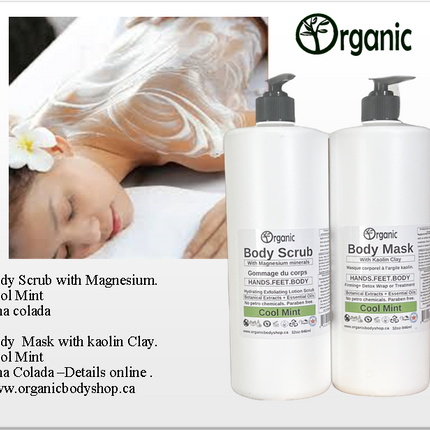 Kaolin Body Mask. Cool Mint. 32oz
