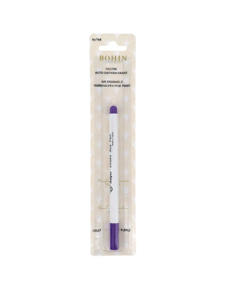 Bohin - fine point air erasable marking pen - purple