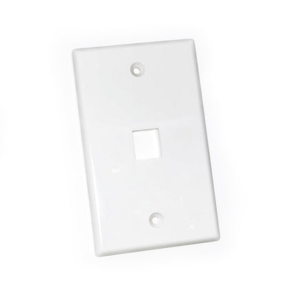 TEXONIC 1 Port Keystone Wall Plate - White - TEXONIC AV Inc