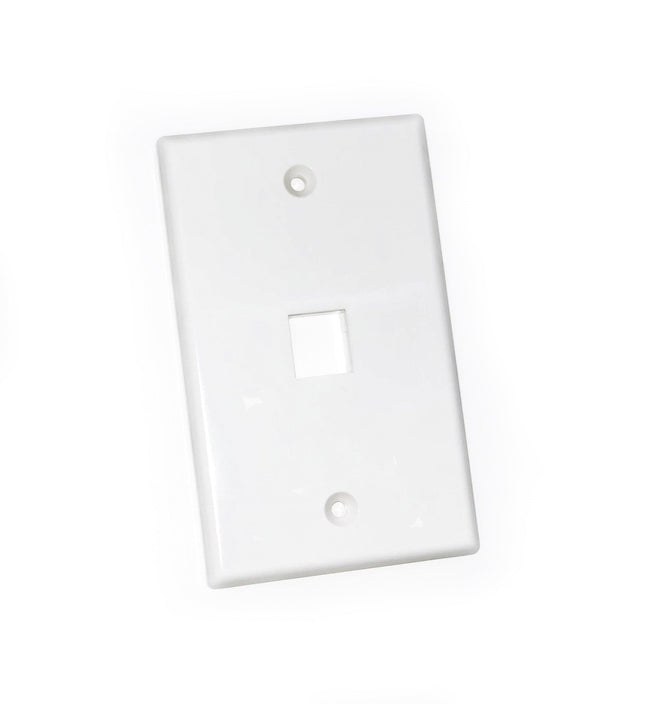 TEXONIC 1 Port Keystone Wall Plate - White - TEXONIC AV Inc