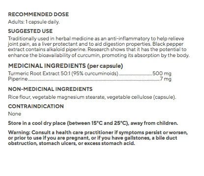 Raw Turmeric 60 Caps - Just Simcoe