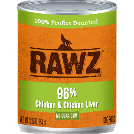 RAWZ 96% CHICK/LIVER DOG CAN 354G