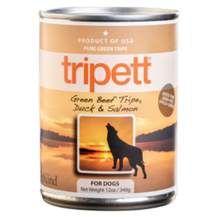 TRIPETT BEEF W/DUCK&SALM DOG CAN 396G