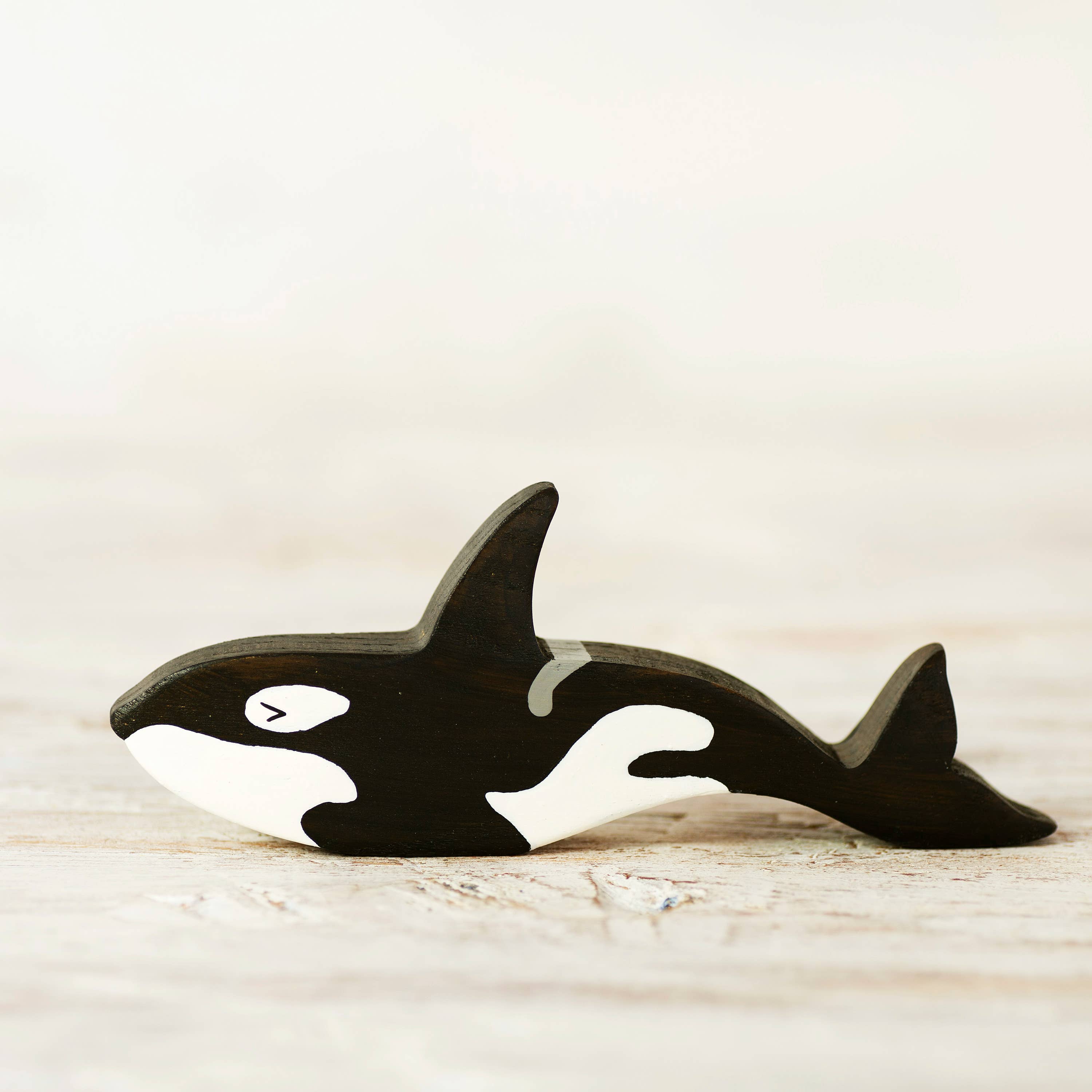 Wooden Orca figure Killer whale toy Sea animals