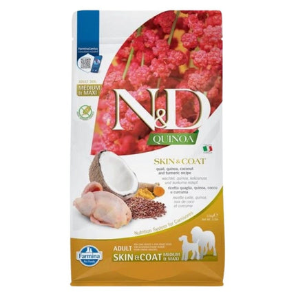 Farmina N&D Quinoa Skin & Coat Medium & Maxi Dog Food - Quail