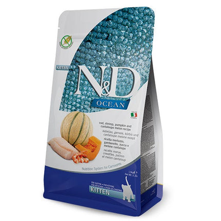 Farmina Natural & Delicious Ocean Kitten Cat Food Formula - Cod, Shrimp, Pumpkin and Cantaloupe