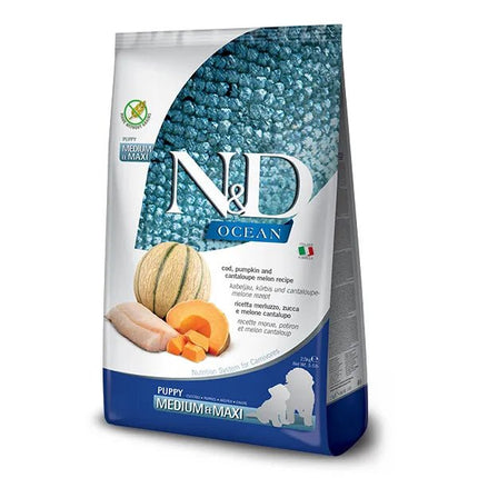 Farmina Natural & Delicious Ocean Canine Puppy Medium & Maxi Dog Food Formula - Cod, Pumpkin and Cantaloupe Melon - JustSimcoe.ca
