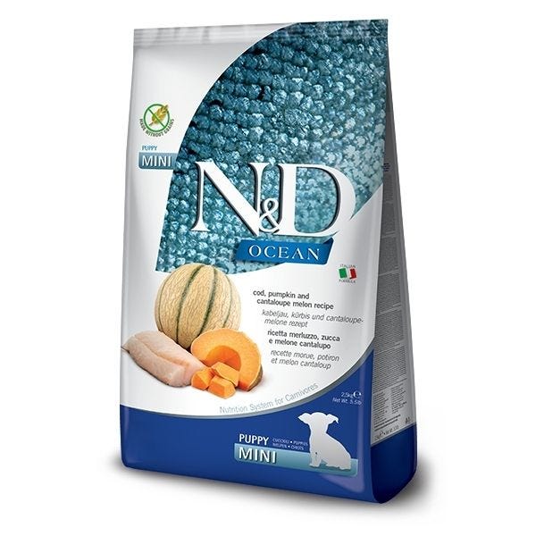 Farmina Natural & Delicious Ocean Canine Puppy Mini Dog Food Formula - Cod, Pumpkin and Cantaloupe Melon
