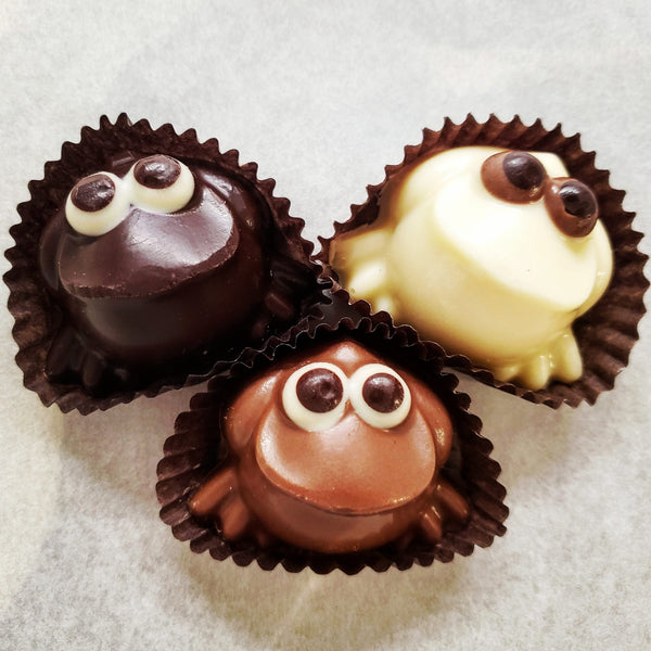 Box of 3 Solid Frog Chocolates