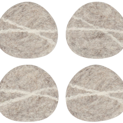 Striato Felt Coaster Set of 4- Flint