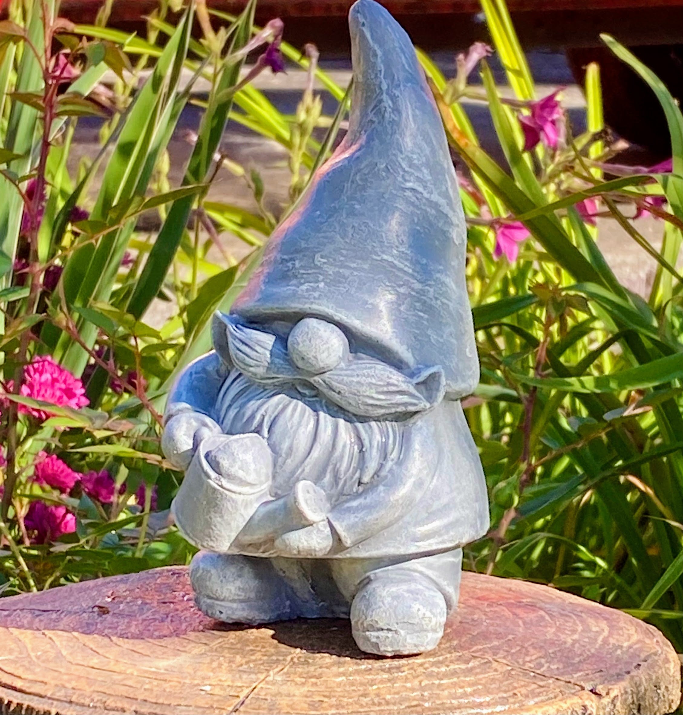 Gnome Statue, Garden Gnome, Gnome Ornament 6.25 inches (16cm) Red Hat & Monochrome