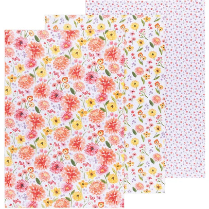 Cottage Florals Floursack Dishtowels- 3 Pack