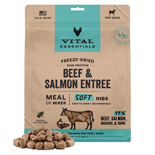 VE DOG FD BEEF/SALM SOFT NIBS 14OZ - Just Simcoe