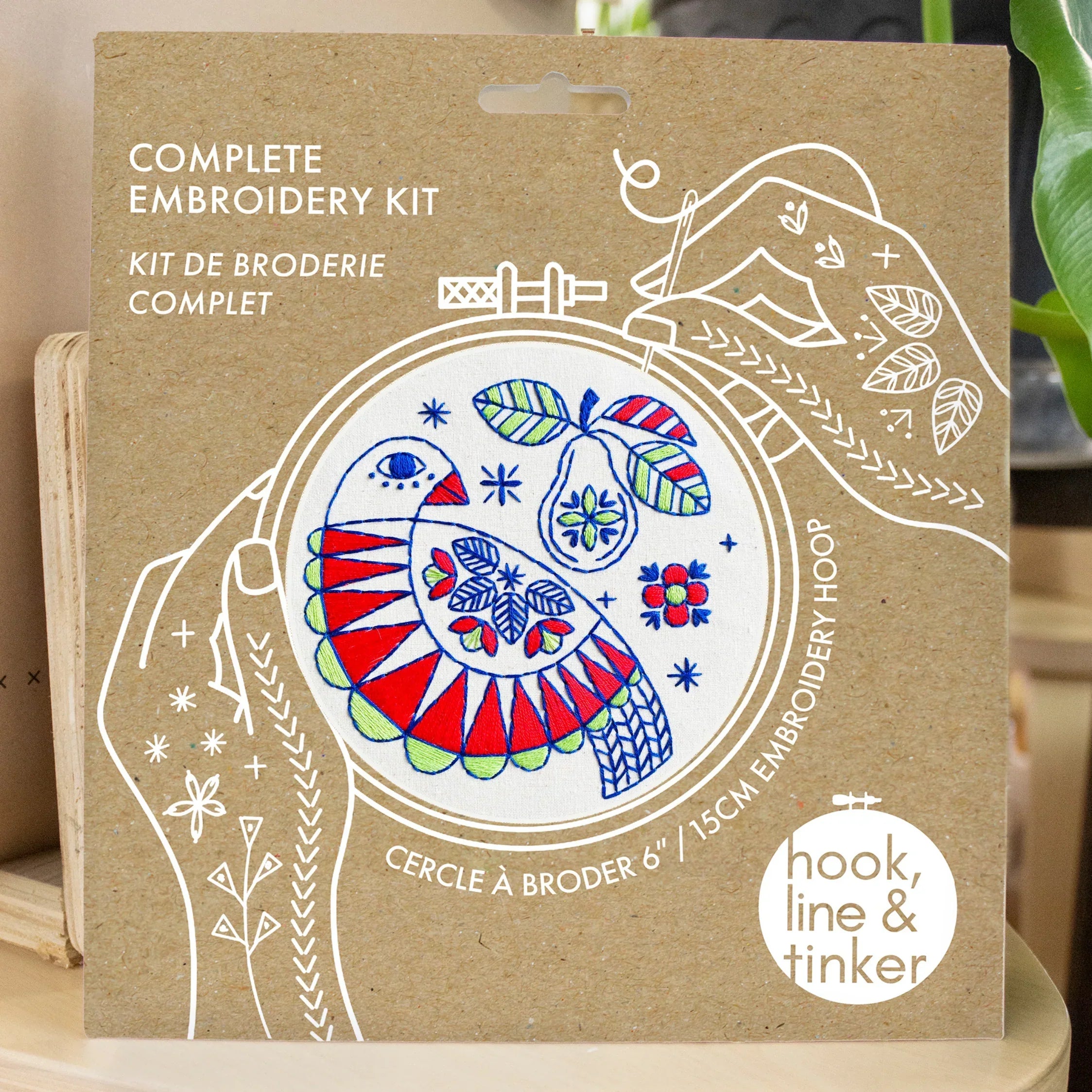 Hook, Line & Tinker Embroidery Kit - Partridge