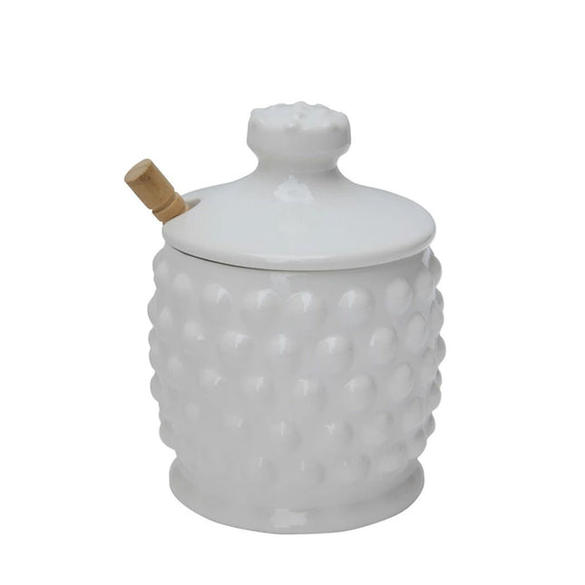 Hobnail Honey Jar and Honey Dipper - Just Simcoe