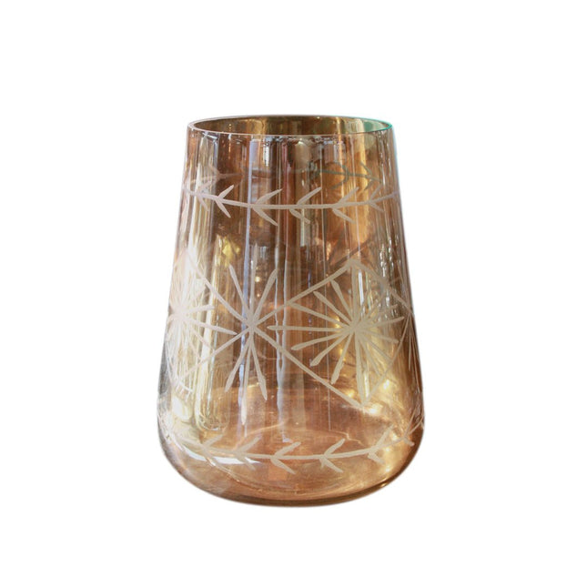 Large Etched Glass Hurricane - Just Simcoe