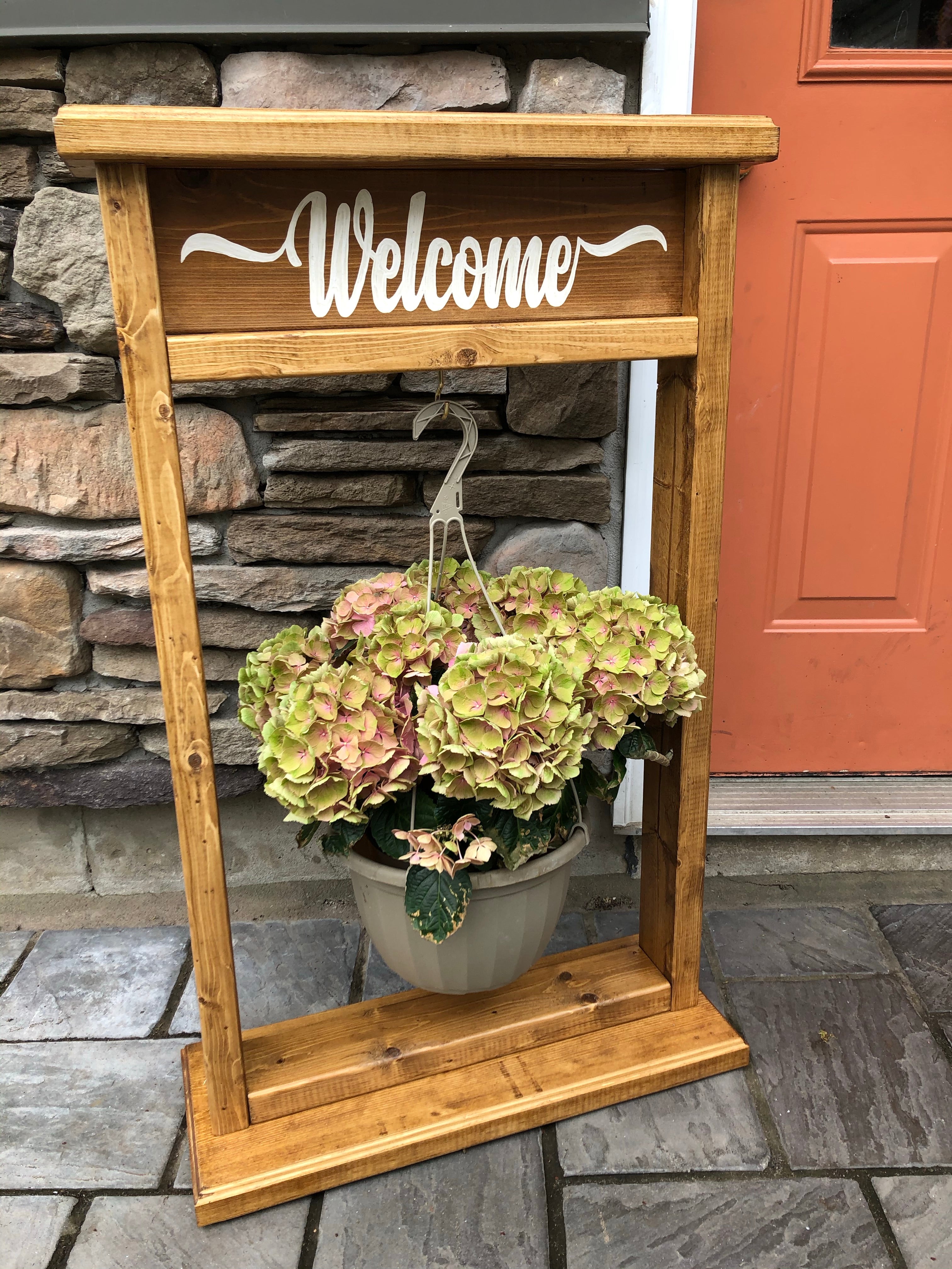 Welcome hanging plant stand