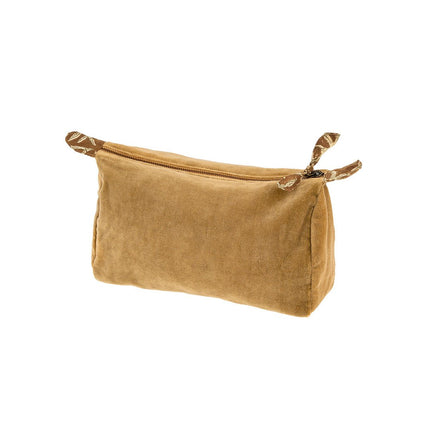 Large Block Print Lined Velvet Zip Pouch - Just Simcoe