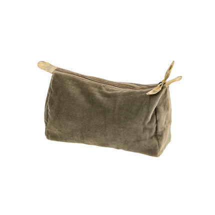 Large Block Print Lined Velvet Zip Pouch - Just Simcoe
