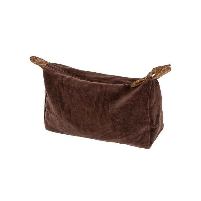 Large Block Print Lined Velvet Zip Pouch - Just Simcoe