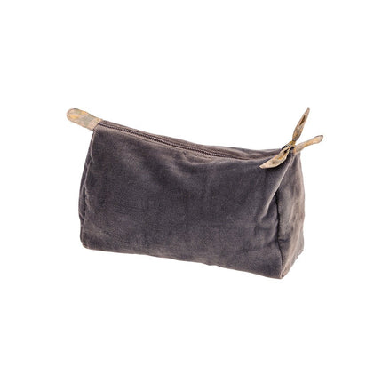 Large Block Print Lined Velvet Zip Pouch - Just Simcoe