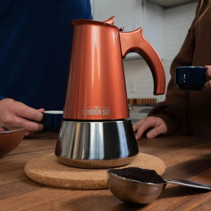 Stainless Steel Stovetop Espresso Maker- 6 Cup Copper Colour