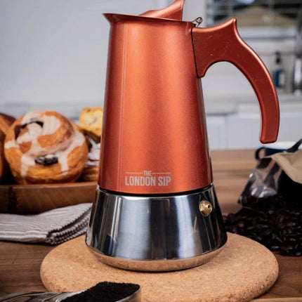 Stainless Steel Stovetop Espresso Maker- 6 Cup Copper Colour