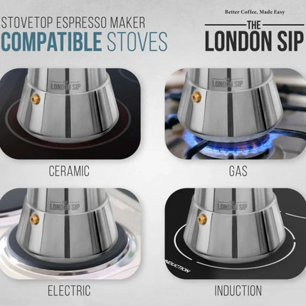 Stainless Steel Stovetop Espresso Maker- 6 Cup Copper Colour