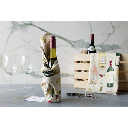 Wine Printed Cotton Teatowel