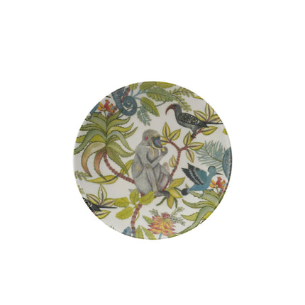 Round Botanical Printed Stoneware Plate