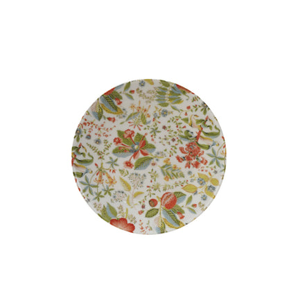 Round Botanical Printed Stoneware Plate